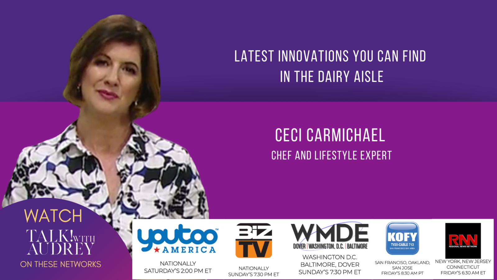 Ceci Carmichael- Chef and Lifestyle expert  TALK! with AUDREY TV